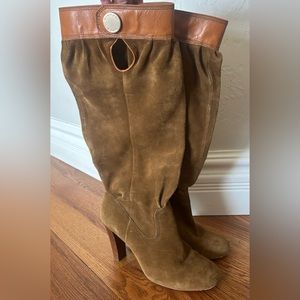 Vintage Michael Kors slouchy suede heeled boots